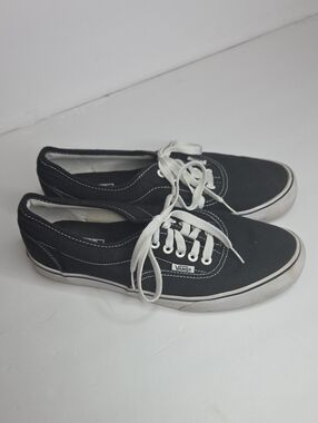 Vans Black Canvas Low-Top Sneakers with White Accents